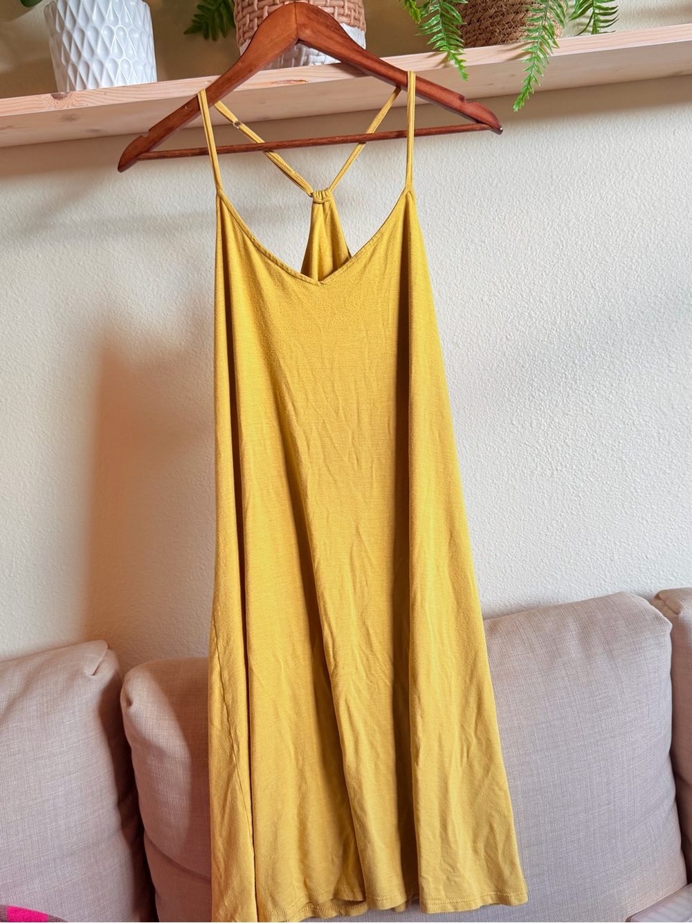 Vermilli Hawaii Mustard Yellow Dress with Strappy Back